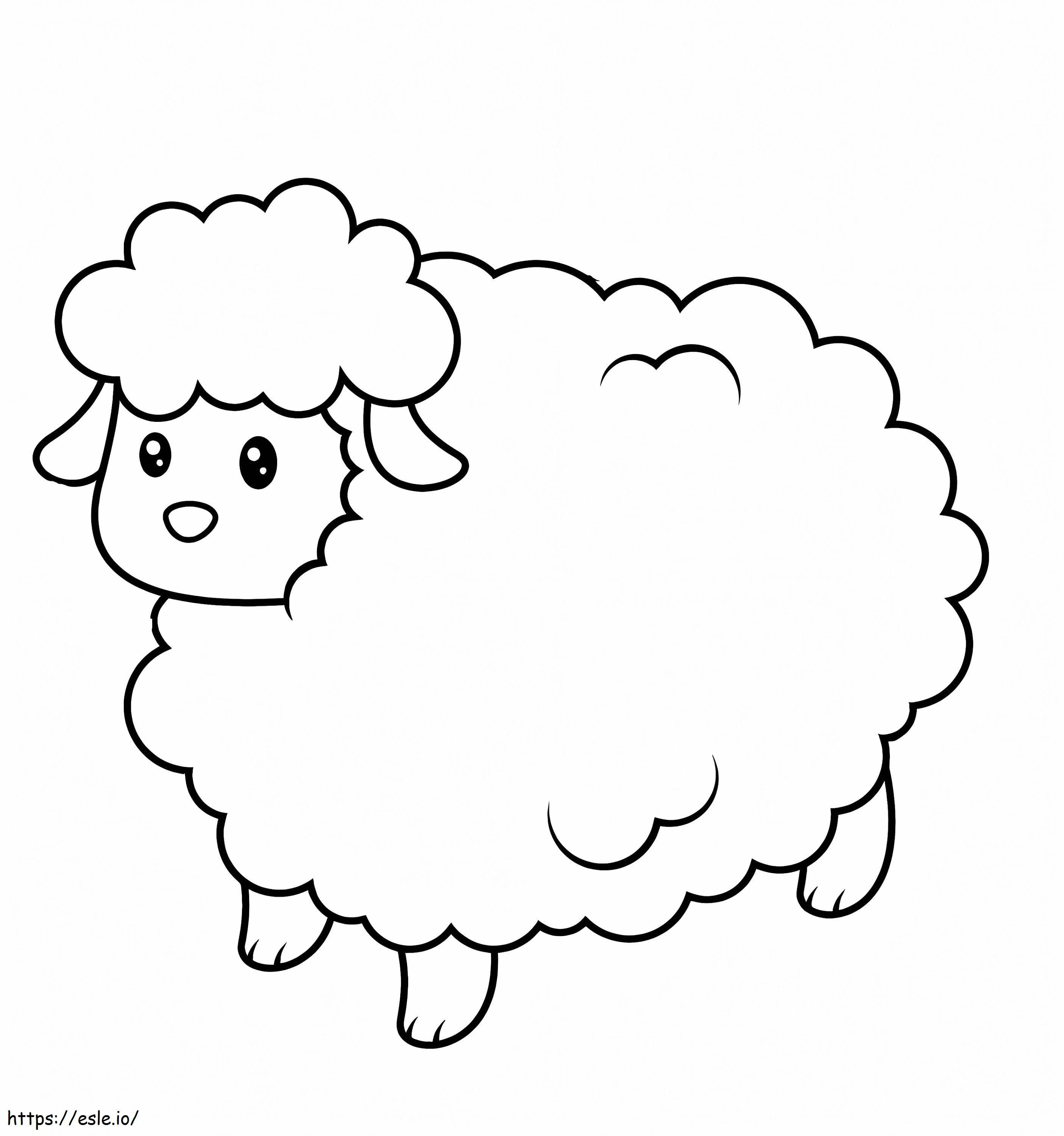 かわいい羊の赤ちゃん ぬりえ - 塗り絵