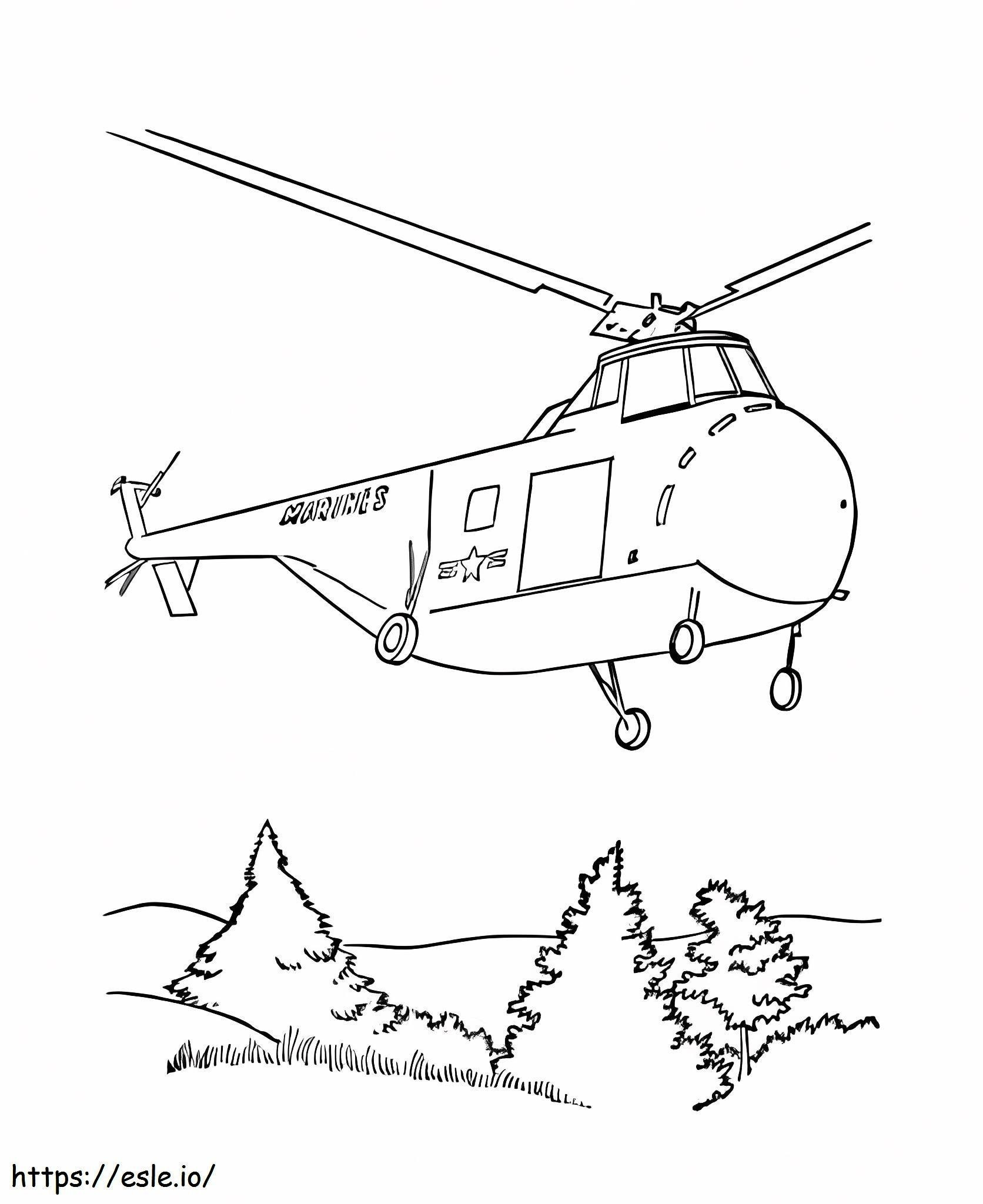 Helicóptero del ejército para colorear
