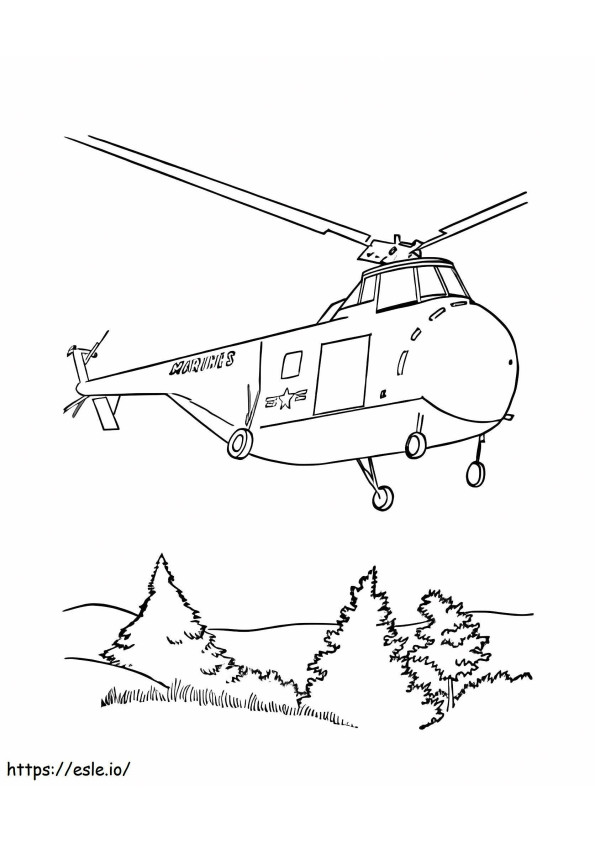 Helicóptero del ejército para colorear