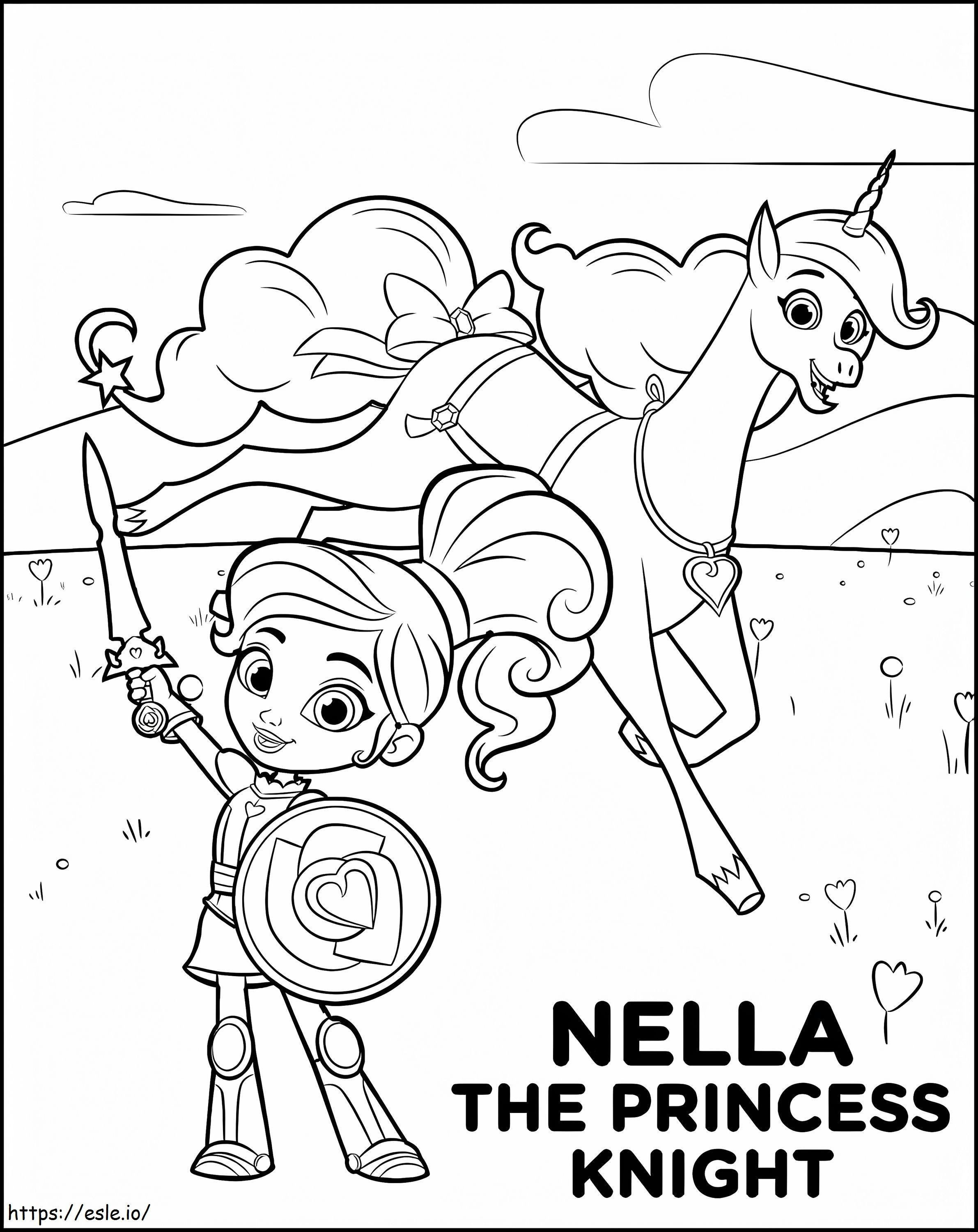 Coloriage Nella la princesse chevalier 2 à imprimer dessin