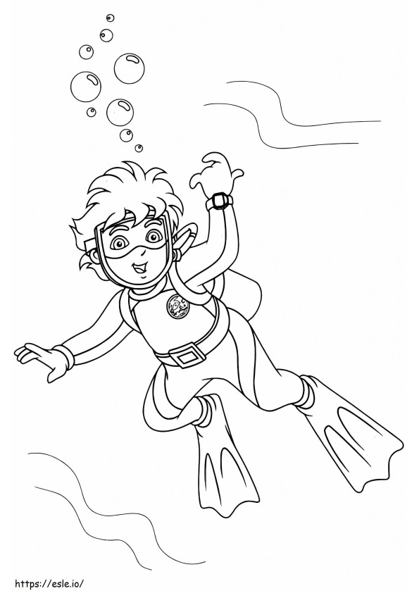 Fun Diving For Kids coloring page