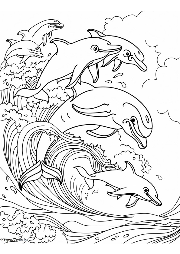 Coloriage Refroidissez le dauphin à imprimer dessin