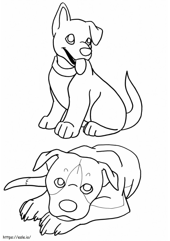 2 Puppy coloring page
