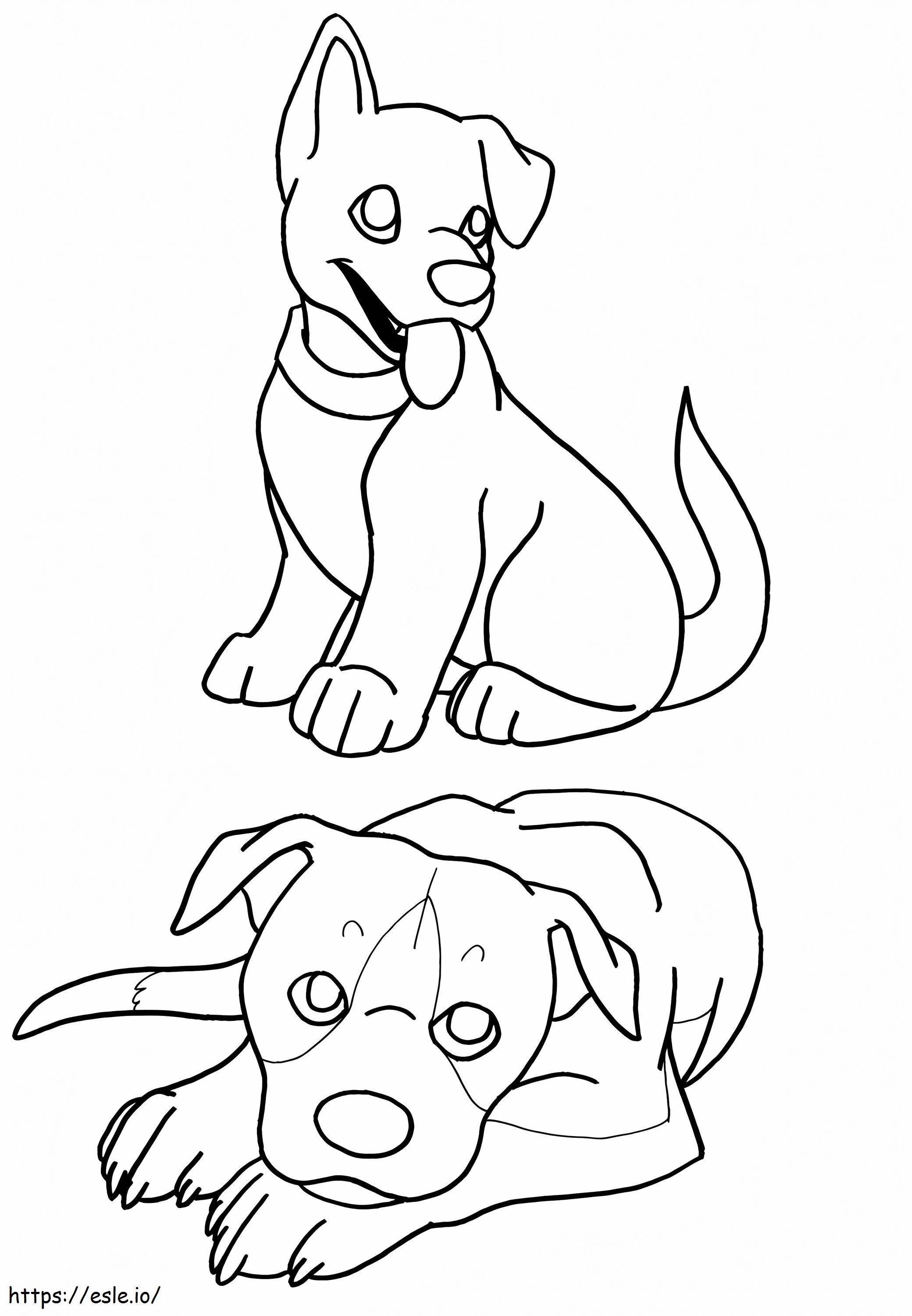 2 Puppy coloring page