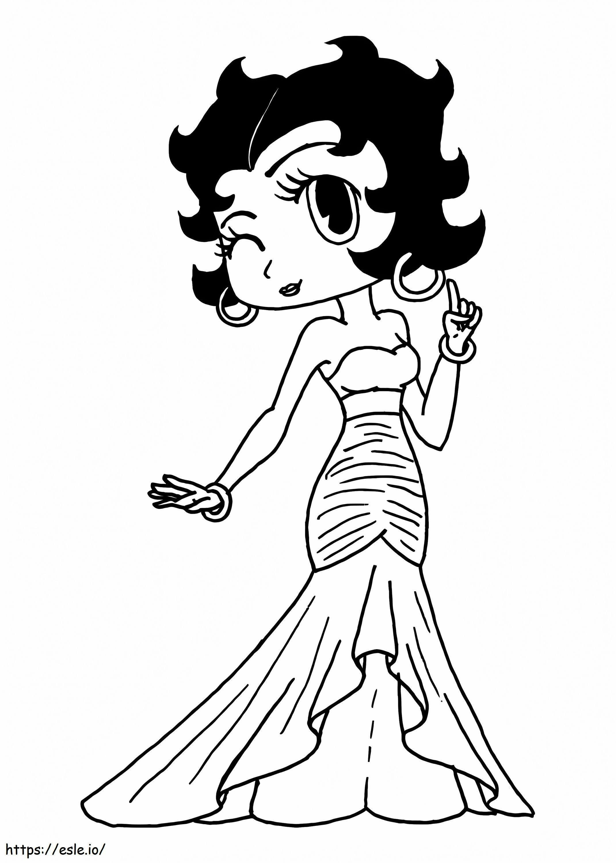 Frumoasa Betty Boop de colorat