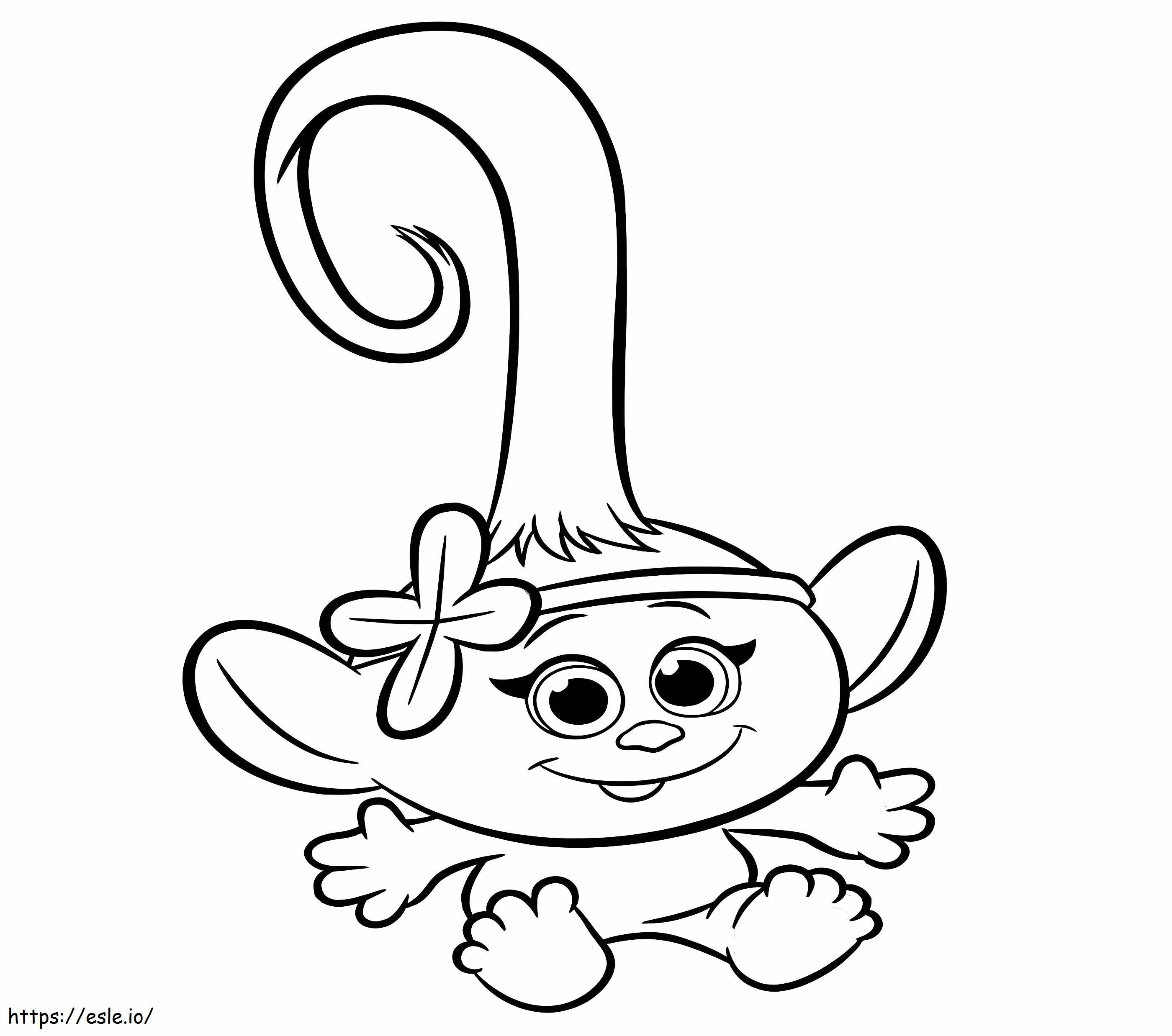 Cute Baby Poppy coloring page