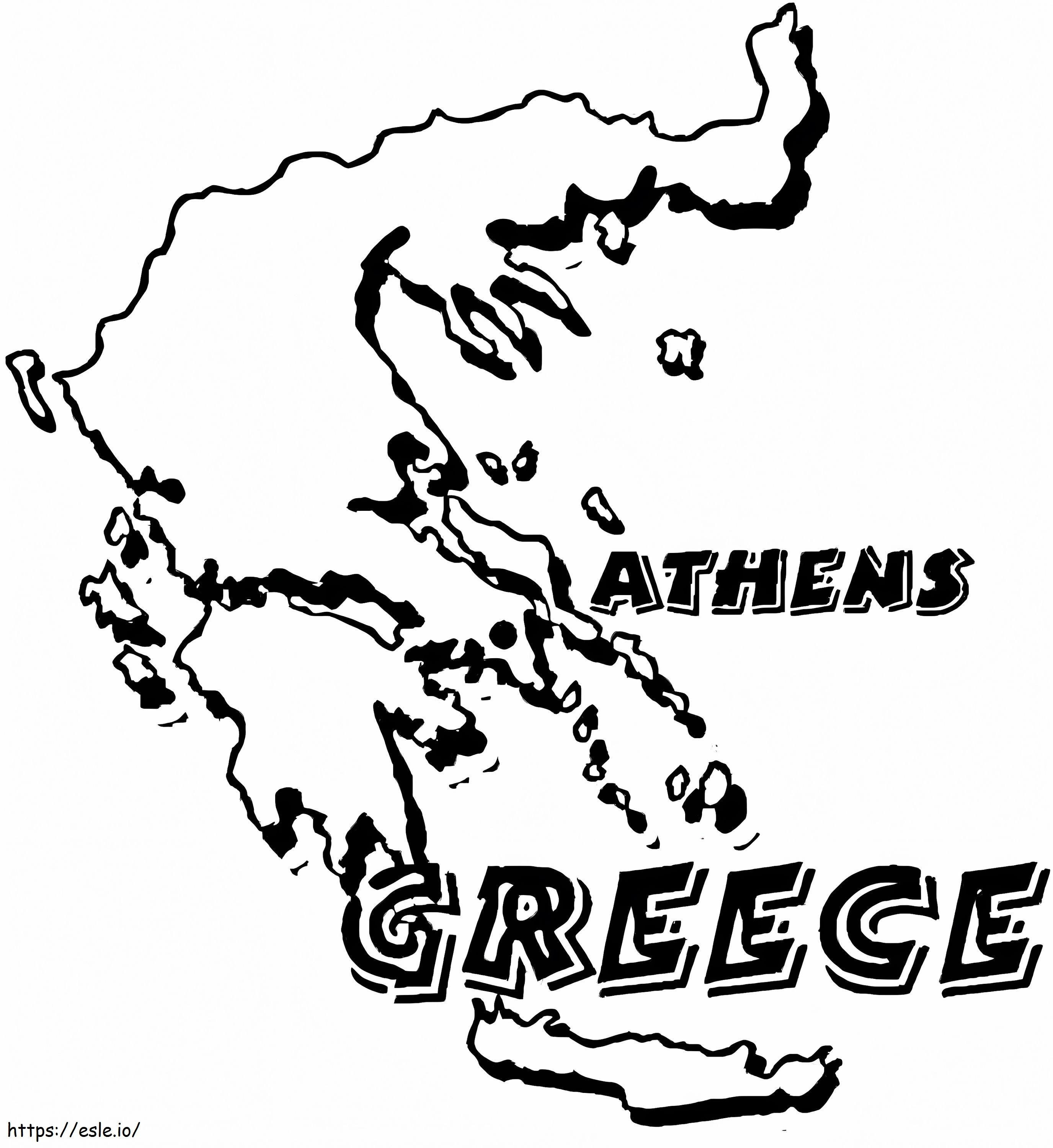 Mapa Grecji kolorowanka