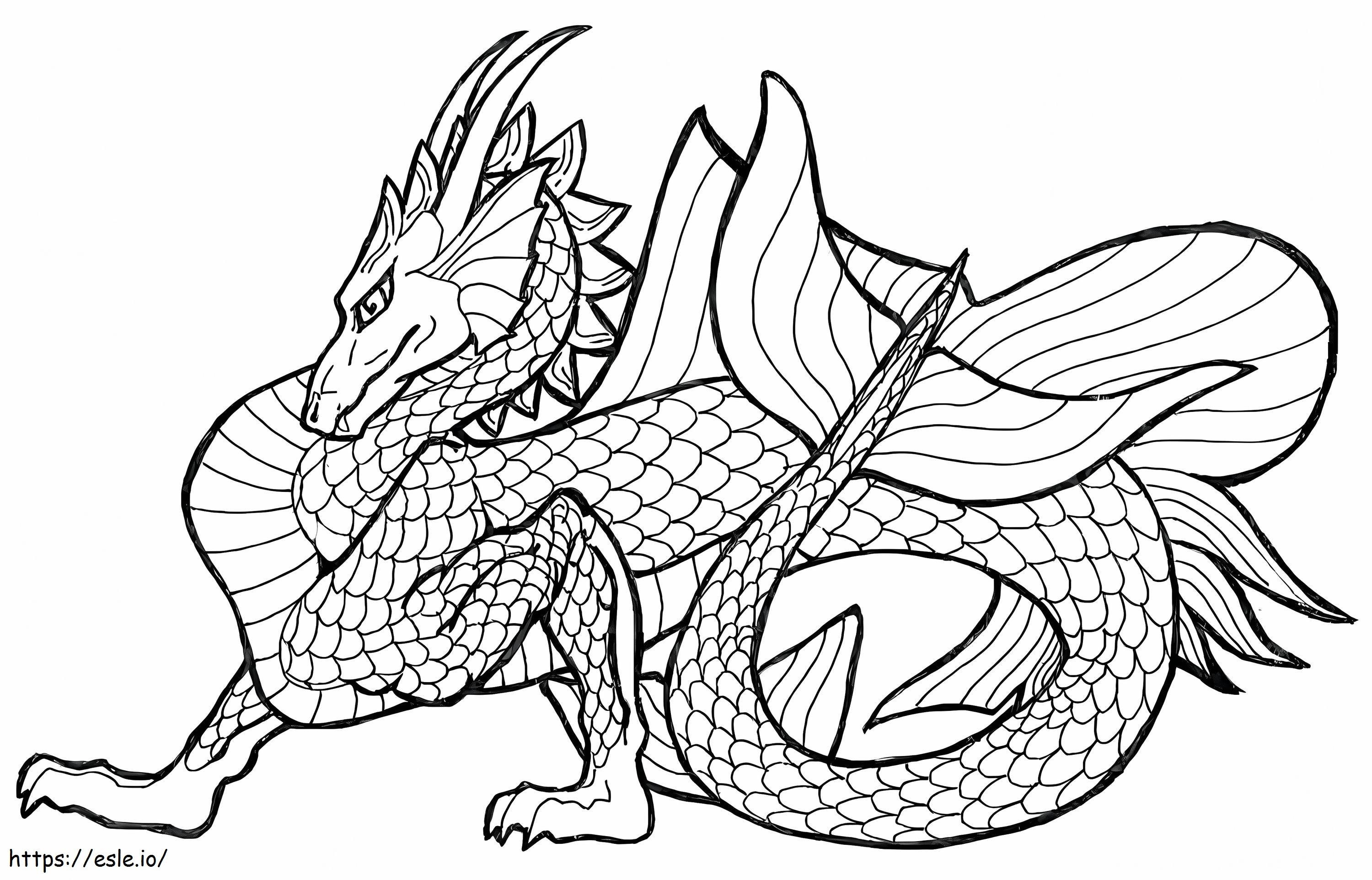 Water Chinese Dragon coloring page
