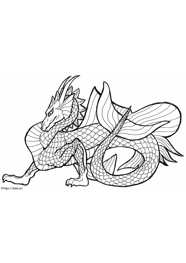 Water Chinese Dragon coloring page