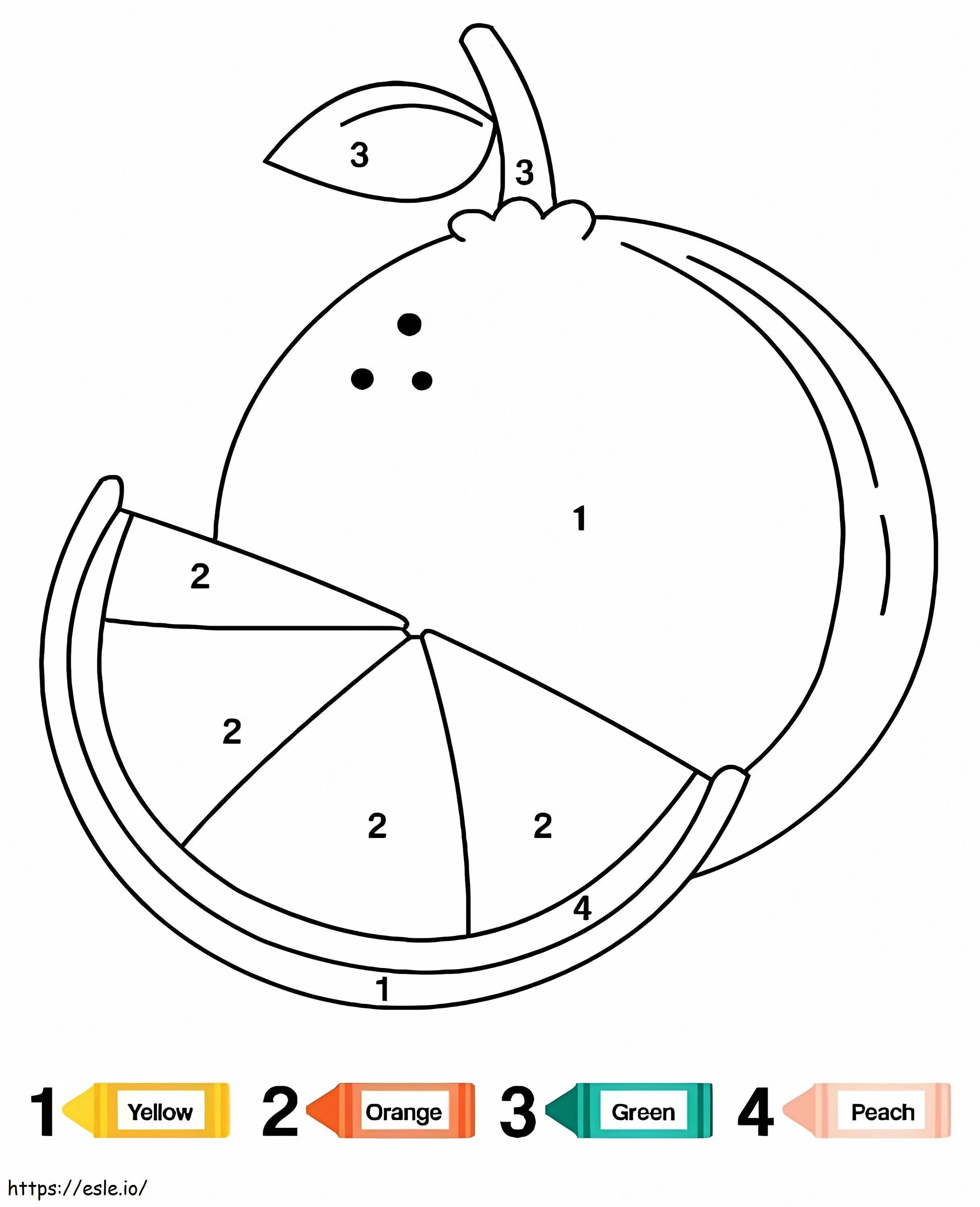 Orange Color By Number coloring page