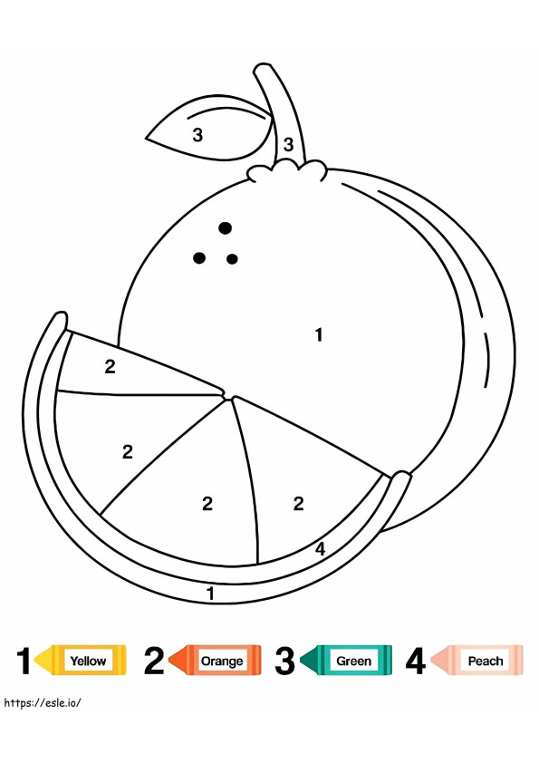 Orange Color By Number coloring page