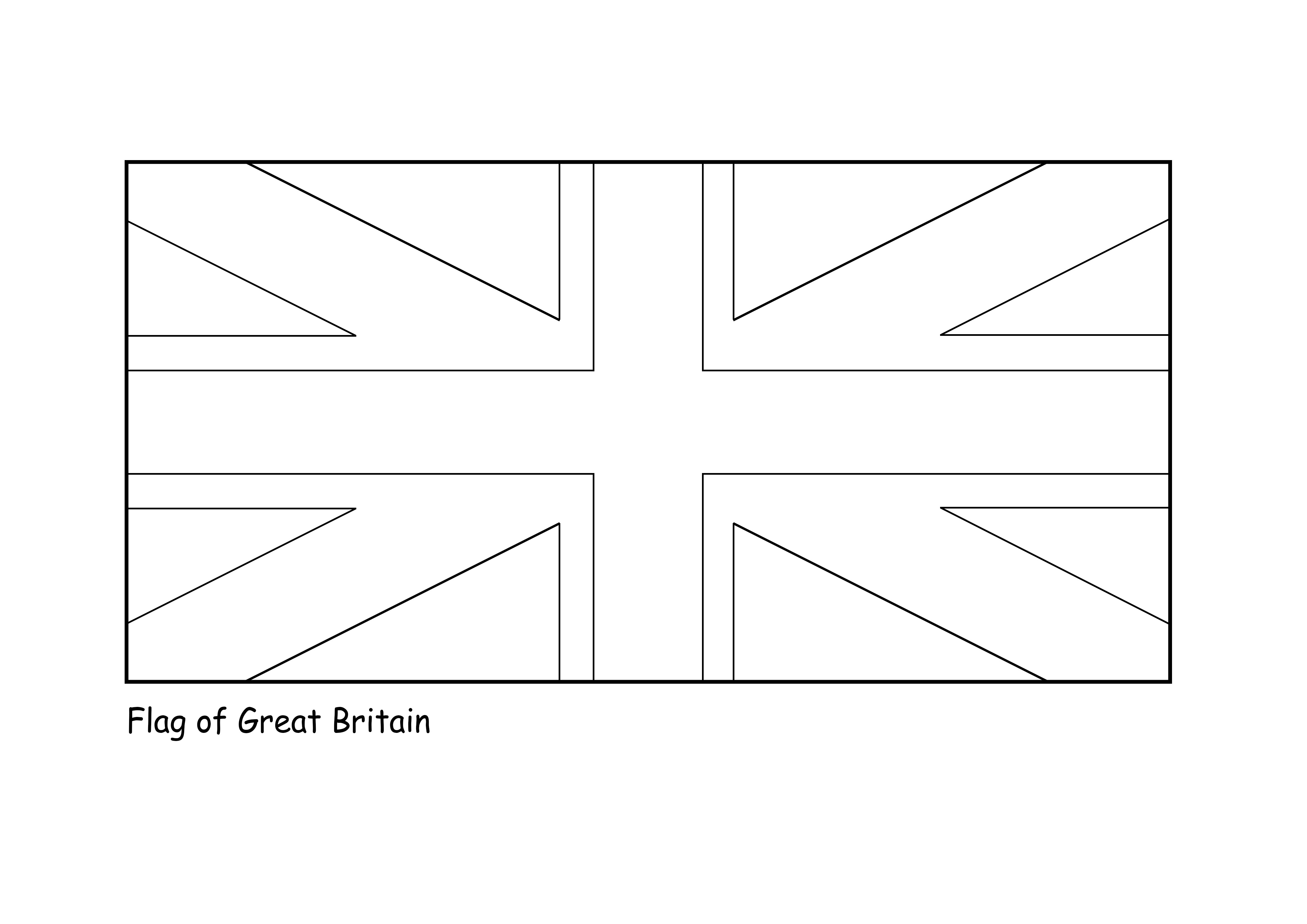 Flaga Wielkiej Brytanii do wydrukowania i pokolorowania obrazu za darmo