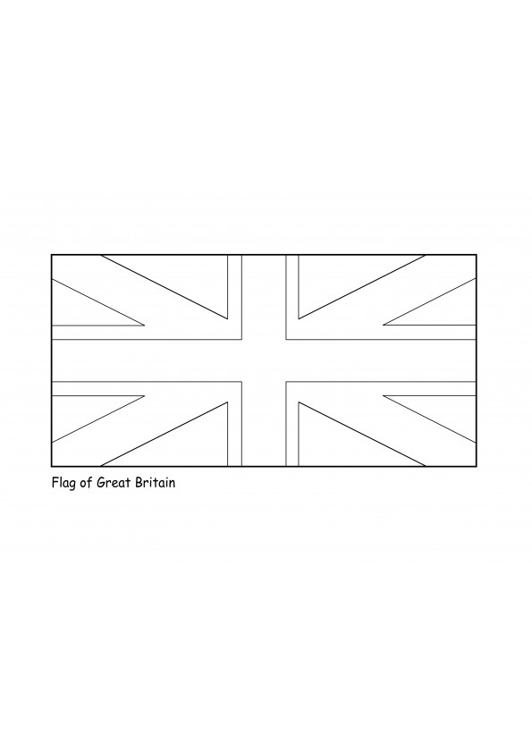 Steagul Marii Britanii pentru a imprima și colora imagini gratuit