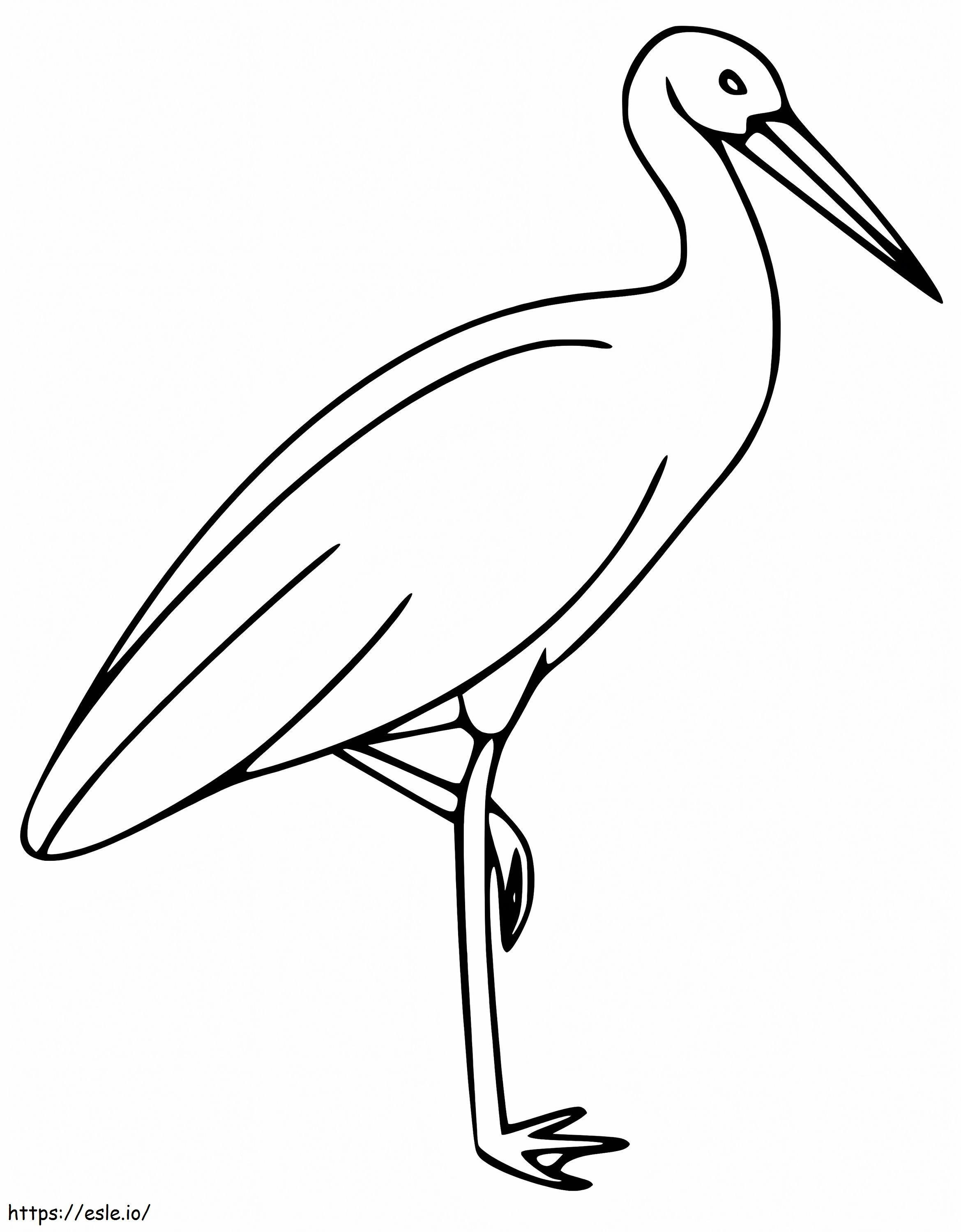 Easy Stork coloring page
