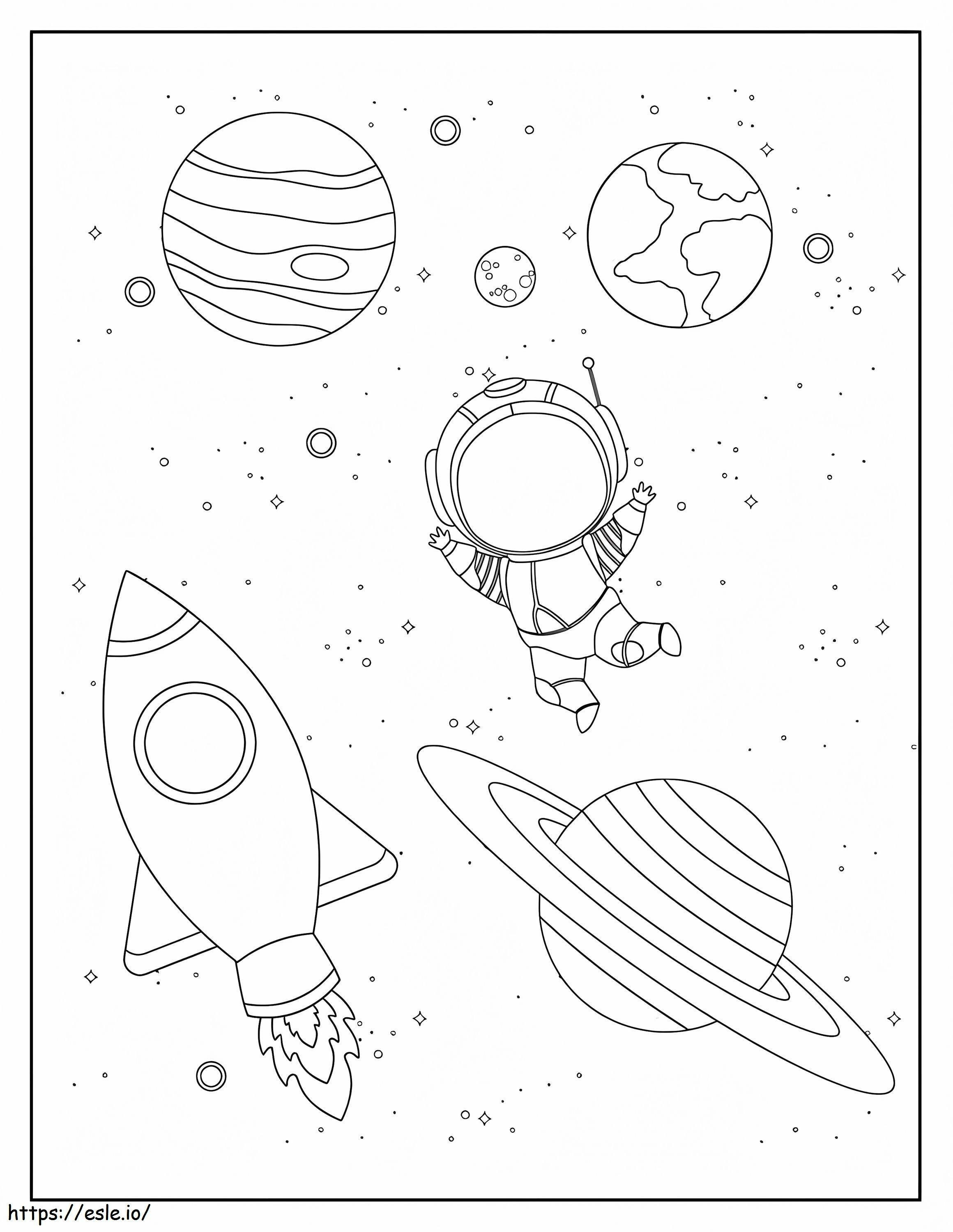 Educational And Fun Space coloring page