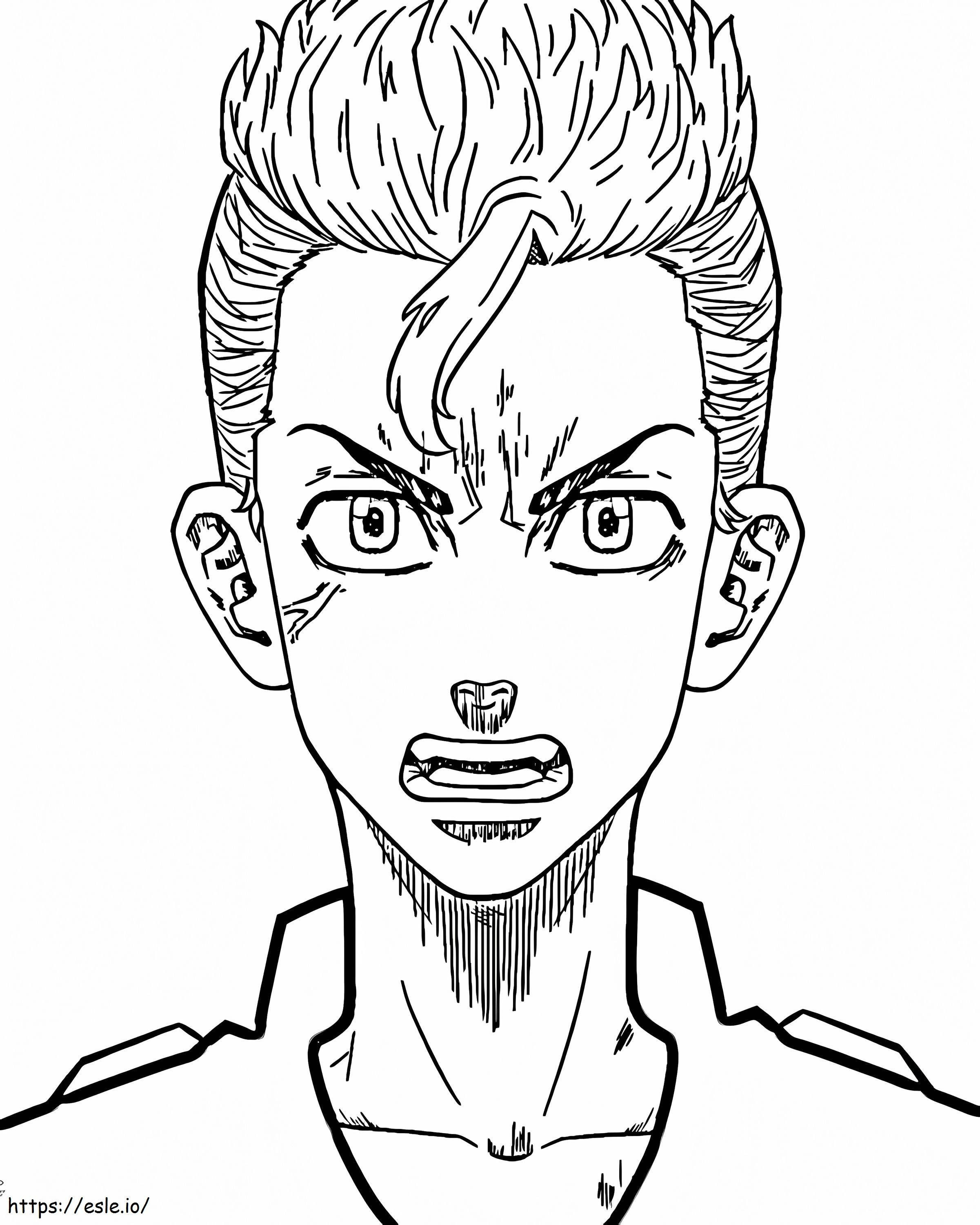 Angry Takemichi coloring page