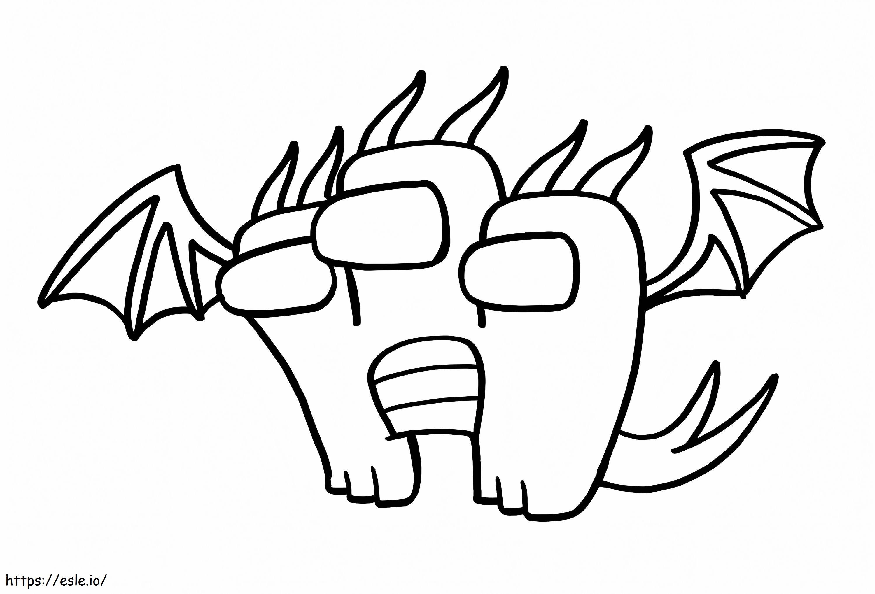 Among Us Rey Ghidorah coloring page