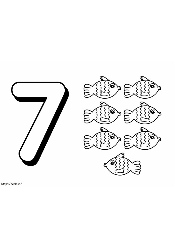 魚番号 7 と 7 ぬりえ - 塗り絵
