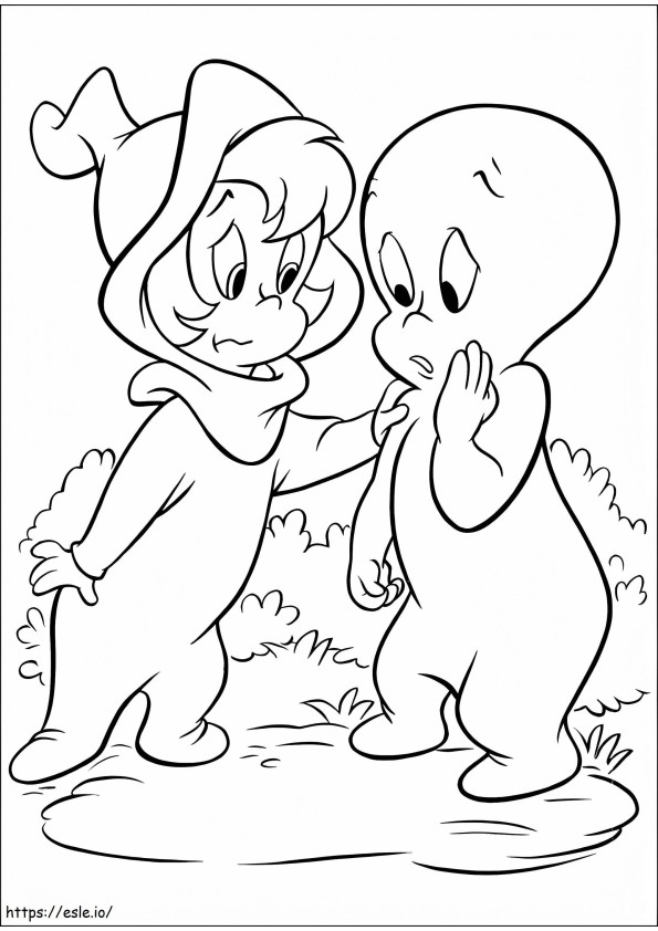 1534389626 Sad Wendy And Casper A4 coloring page