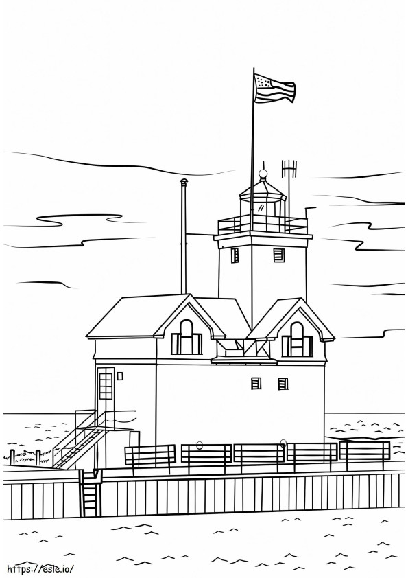 ホーランド ハーバー灯台 ぬりえ - 塗り絵