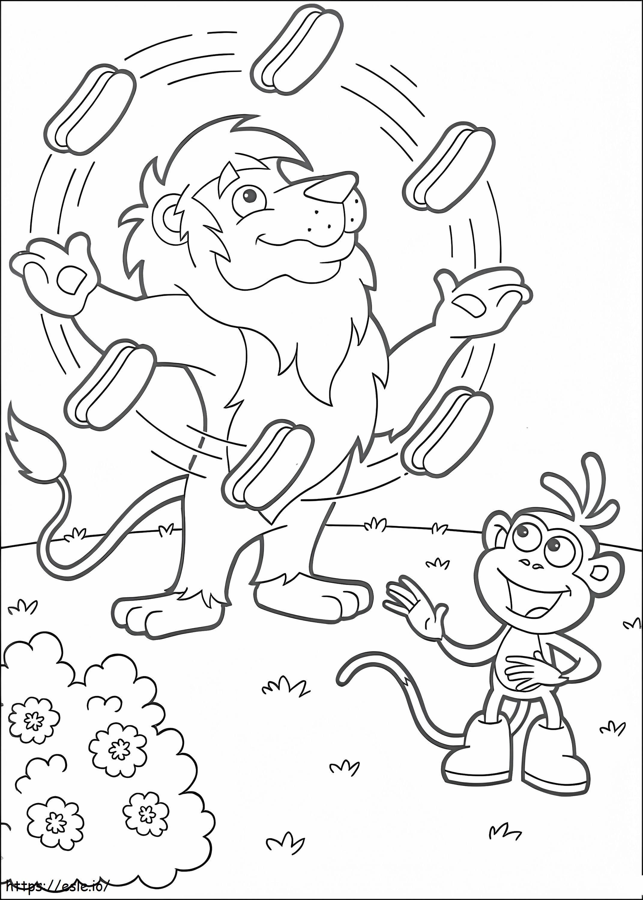 Boots And Lion Coloring Page - Free Printable