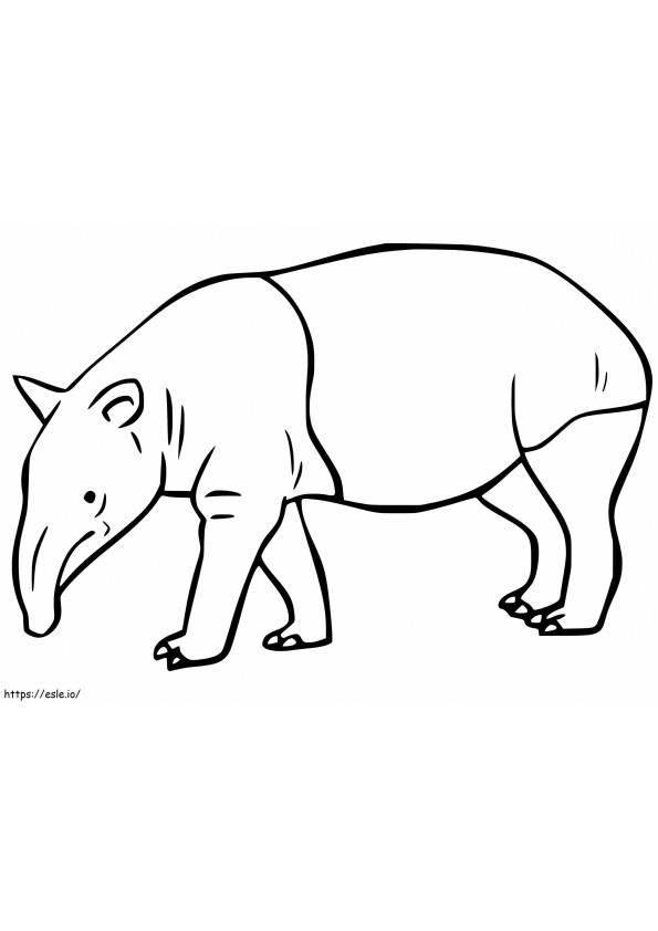 Gratis afdrukbare Tapir kleurplaat
