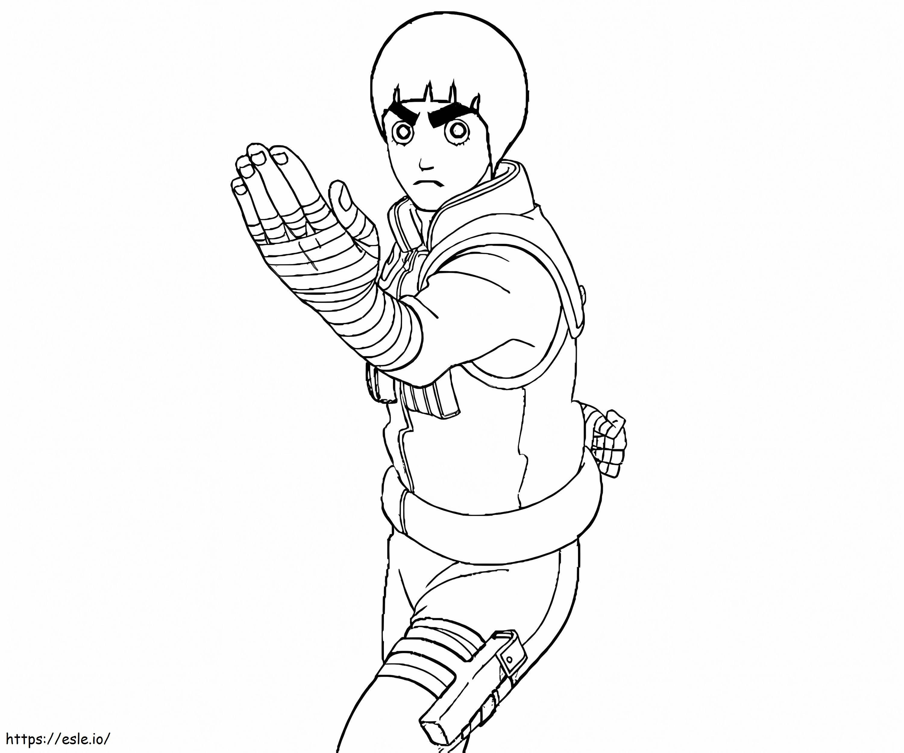 Rock Lee Fighting coloring page