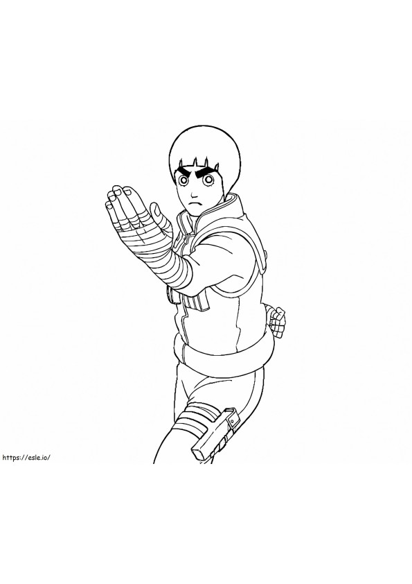 Rock Lee Fighting coloring page