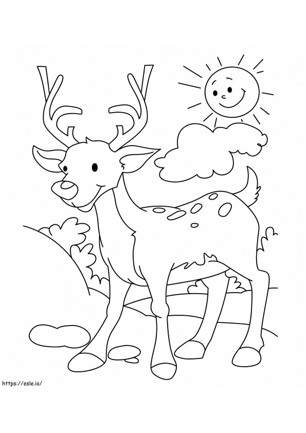 Happy Deer coloring page