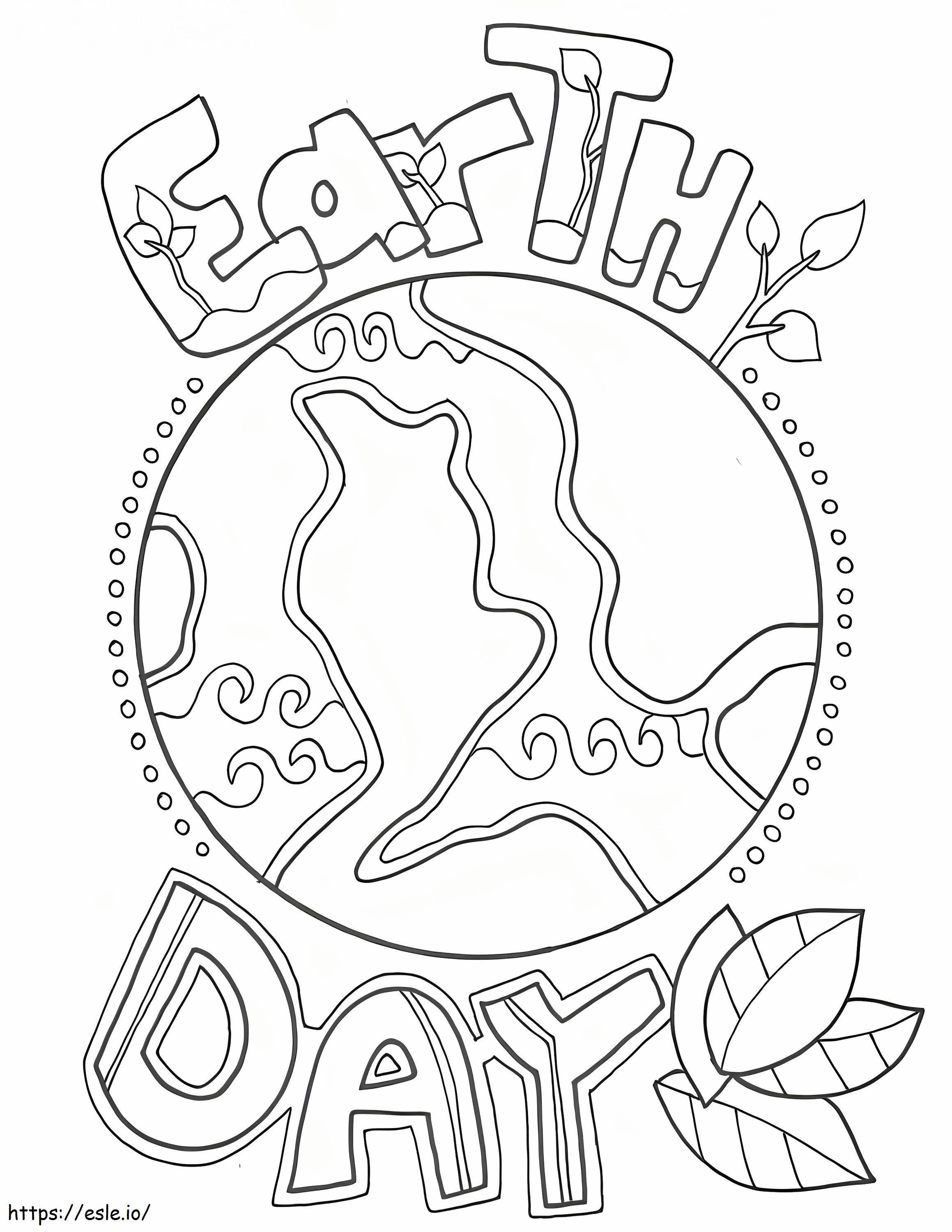 Doodle Earth Day värityskuva