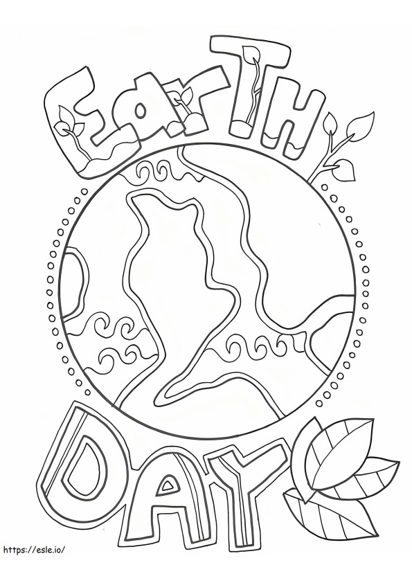 Doodle Earth Day värityskuva