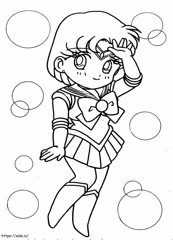 Chibi Sailor Mercurio da colorare