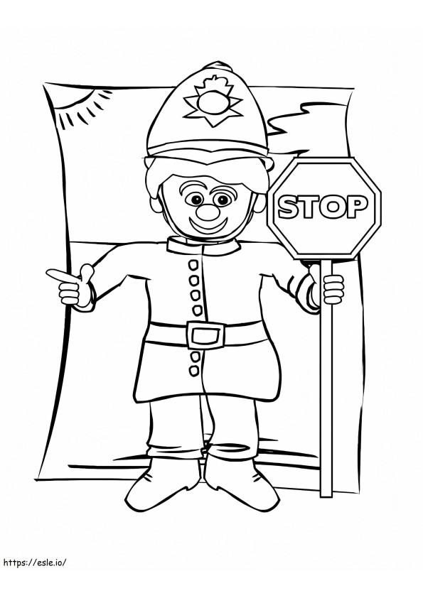 Polisi Dengan Tanda Berhenti