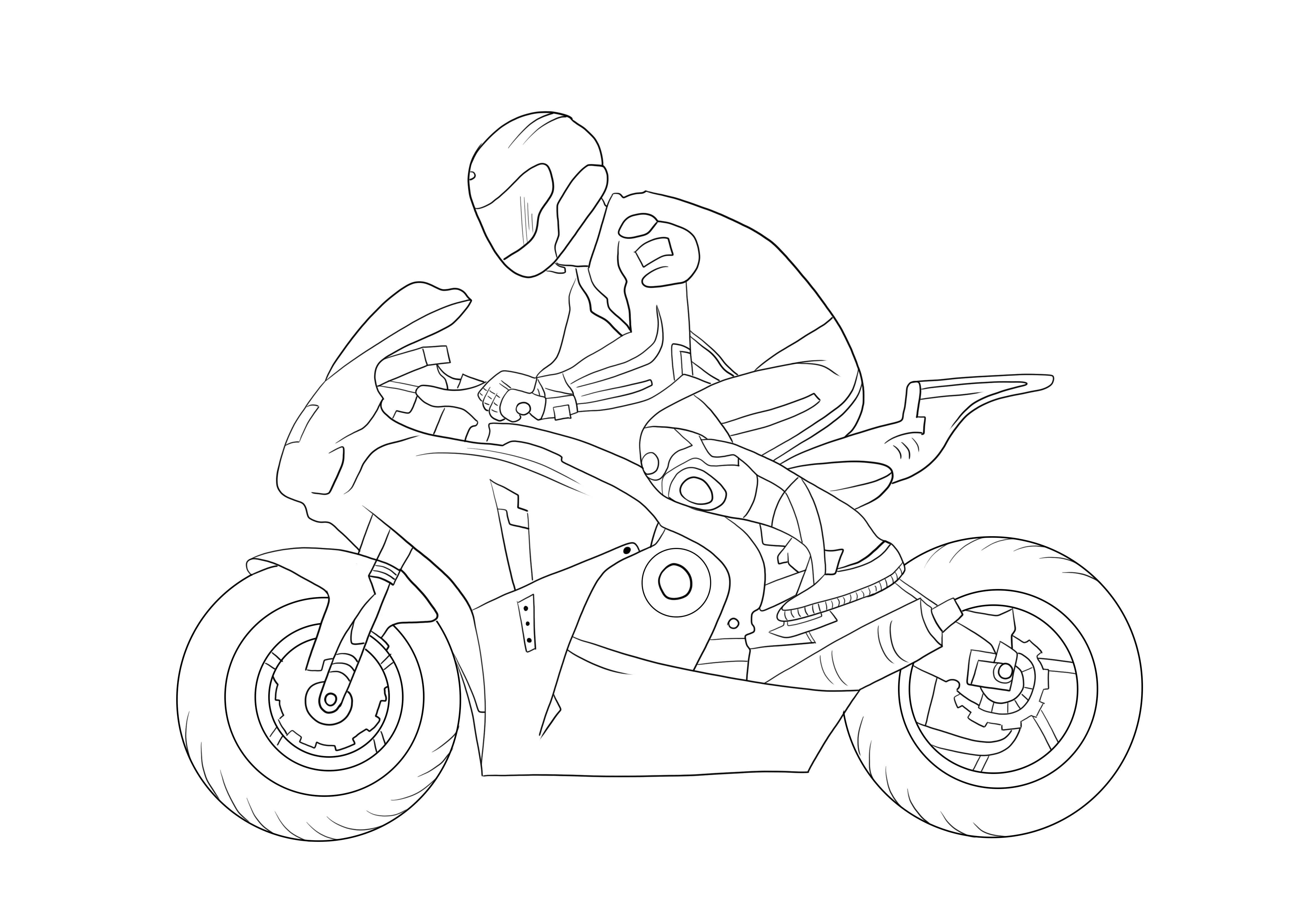 Facile colorazione di una moto da corsa per il download gratuito