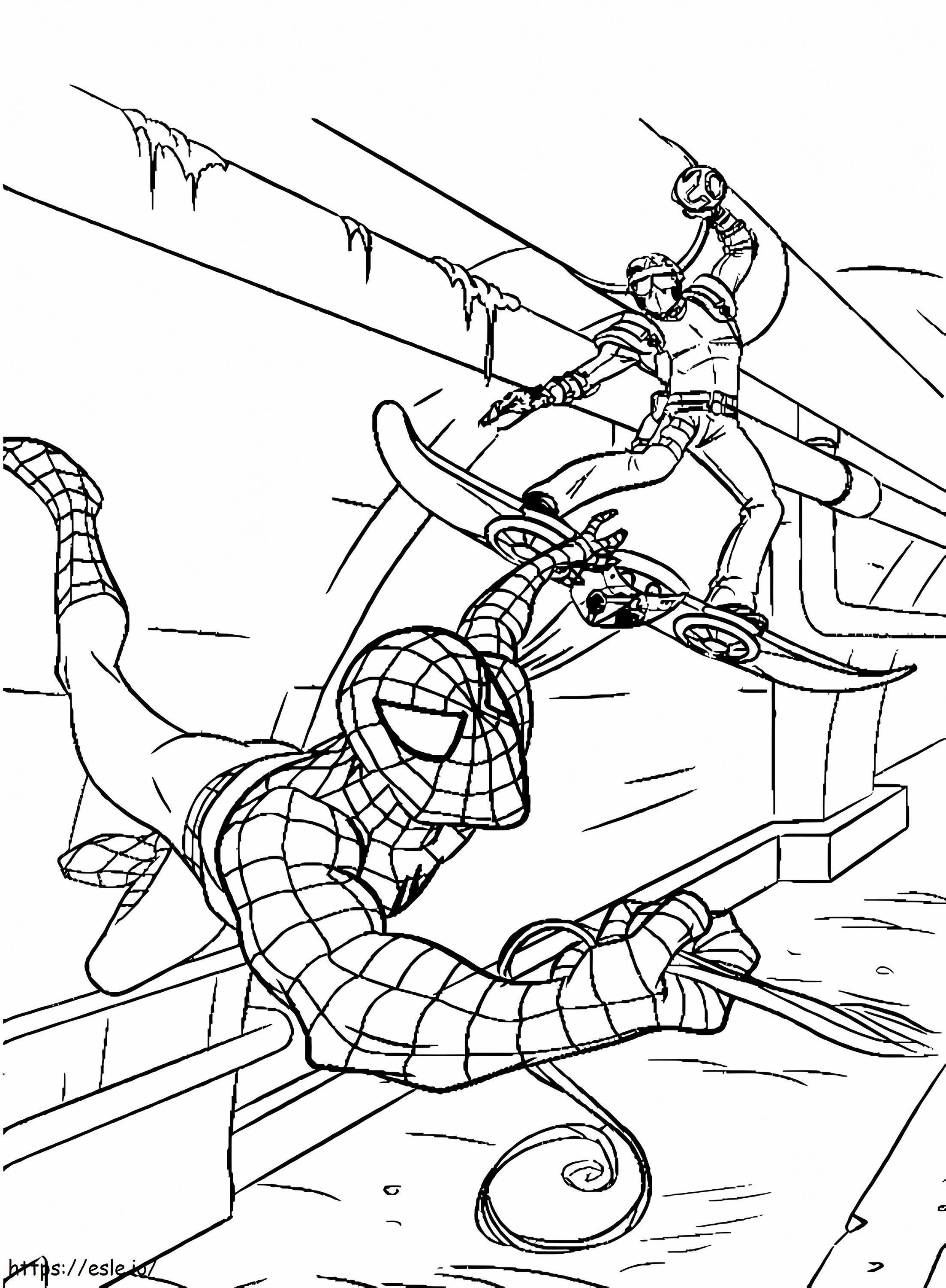 Spiderman contro Harry Osborn da colorare