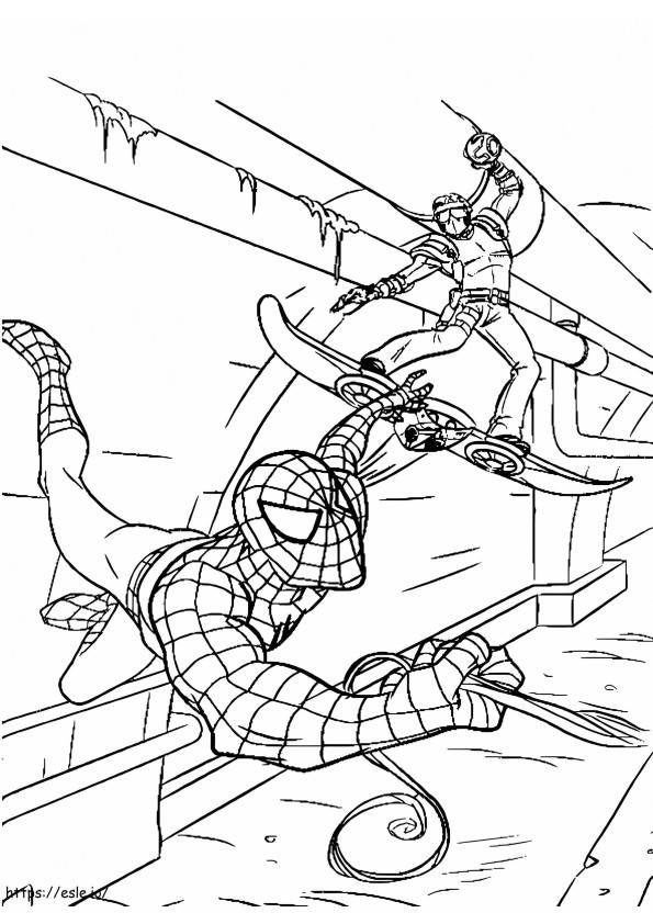 Spiderman contra Harry Osborn para colorear