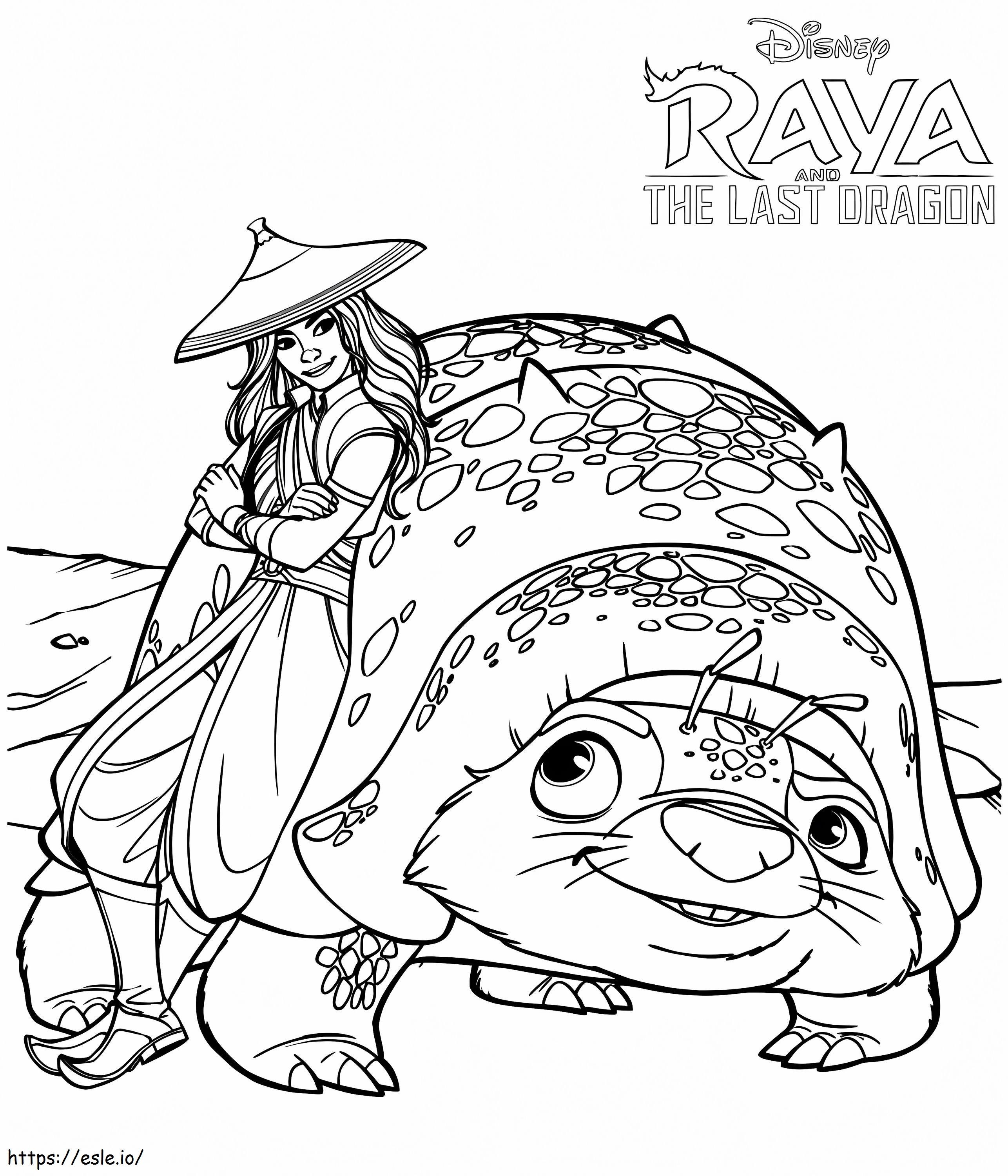 Raya And Tuk Tuk coloring page