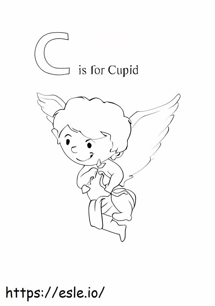 Coloriage C est pour Cupidon à imprimer dessin