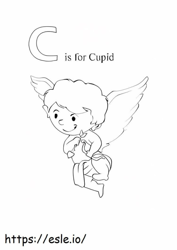 C is voor Cupido kleurplaat kleurplaat