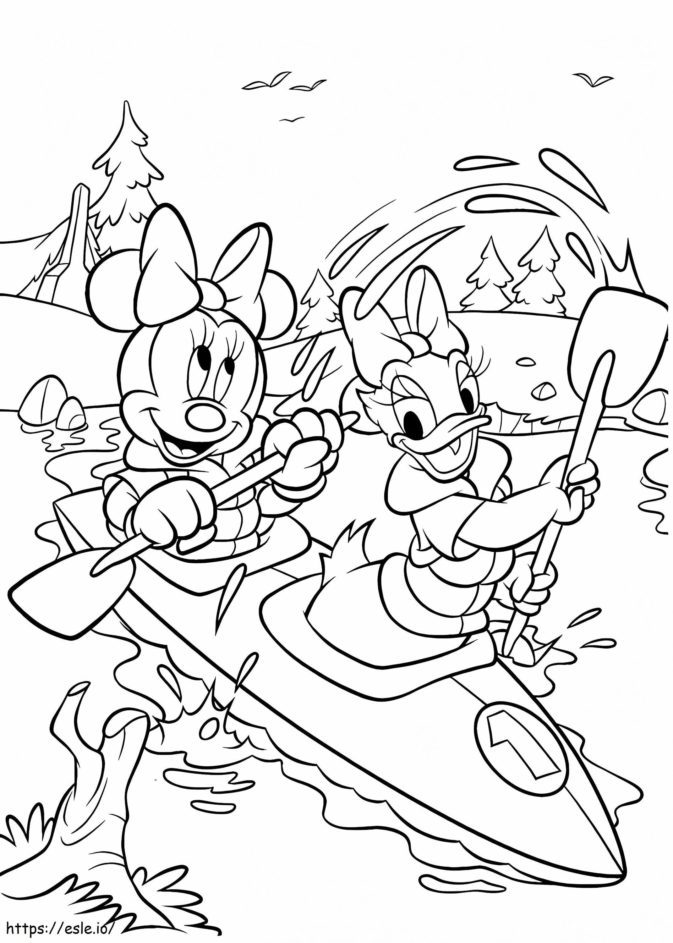 1534561276 Minnie And Daisy Rowing A4 coloring page