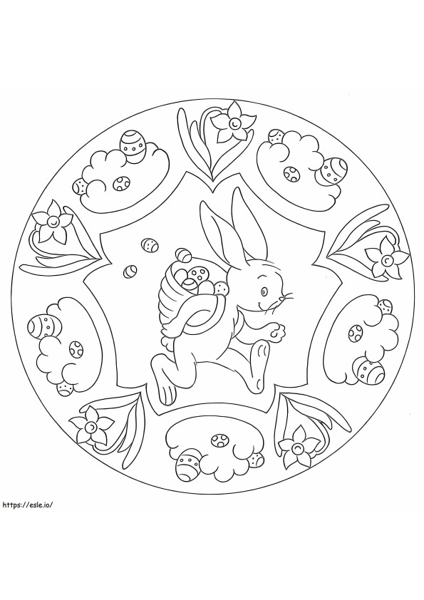 Coloriage Mandala de Pâques 6 à imprimer dessin