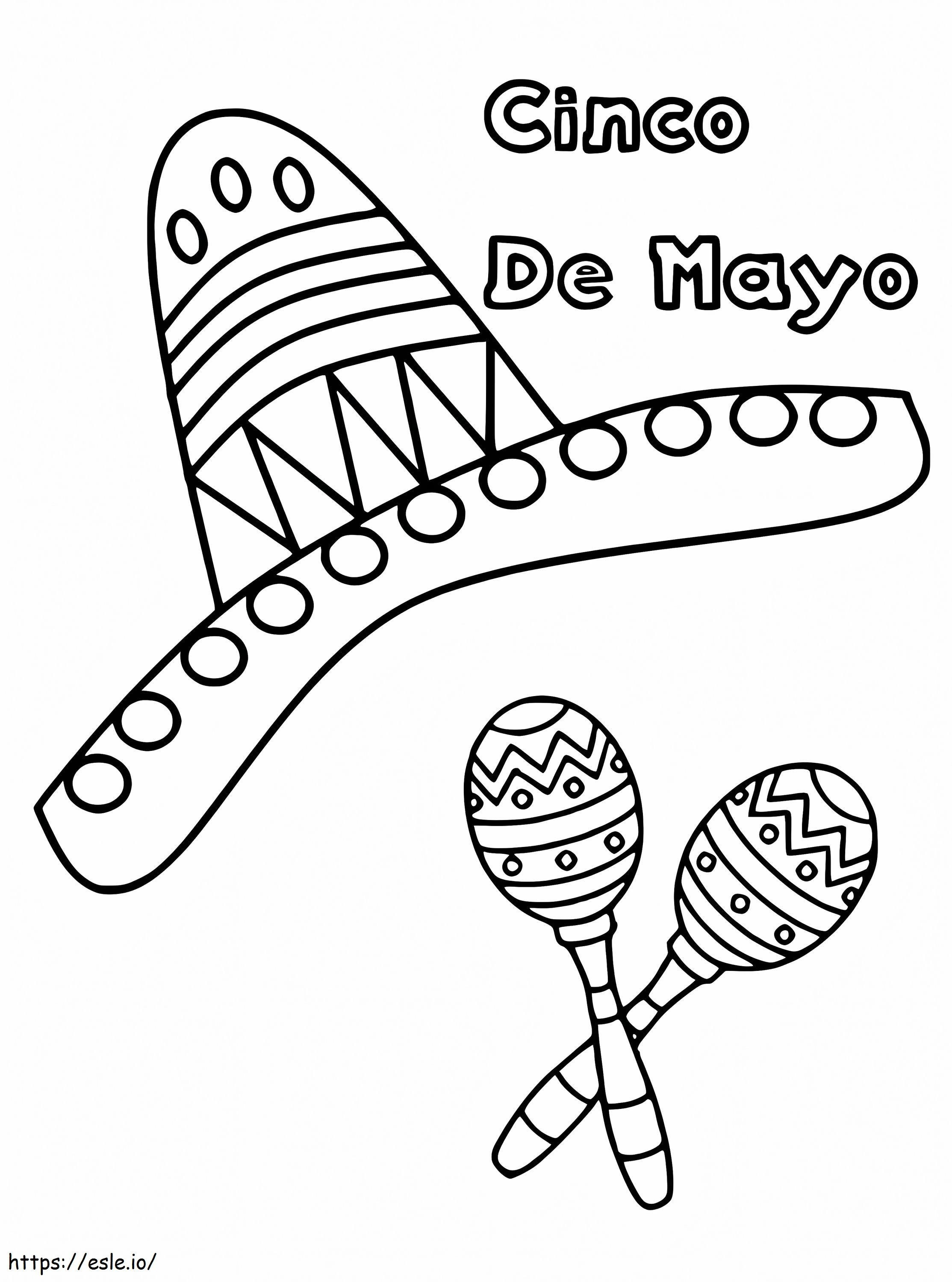 Coloriage Cinco De Mayo Sombrero 1 à imprimer dessin
