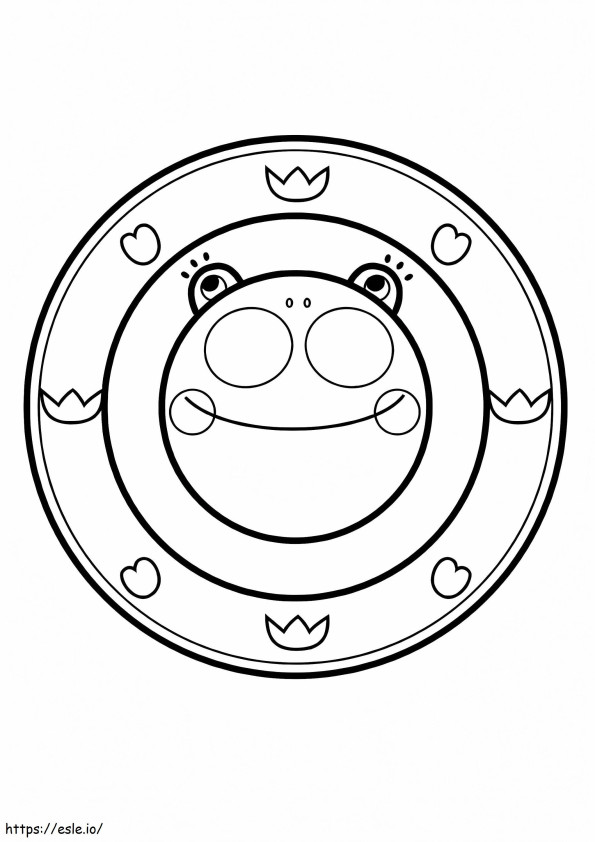 Coloriage Mandala grenouille pour les tout-petits à imprimer dessin