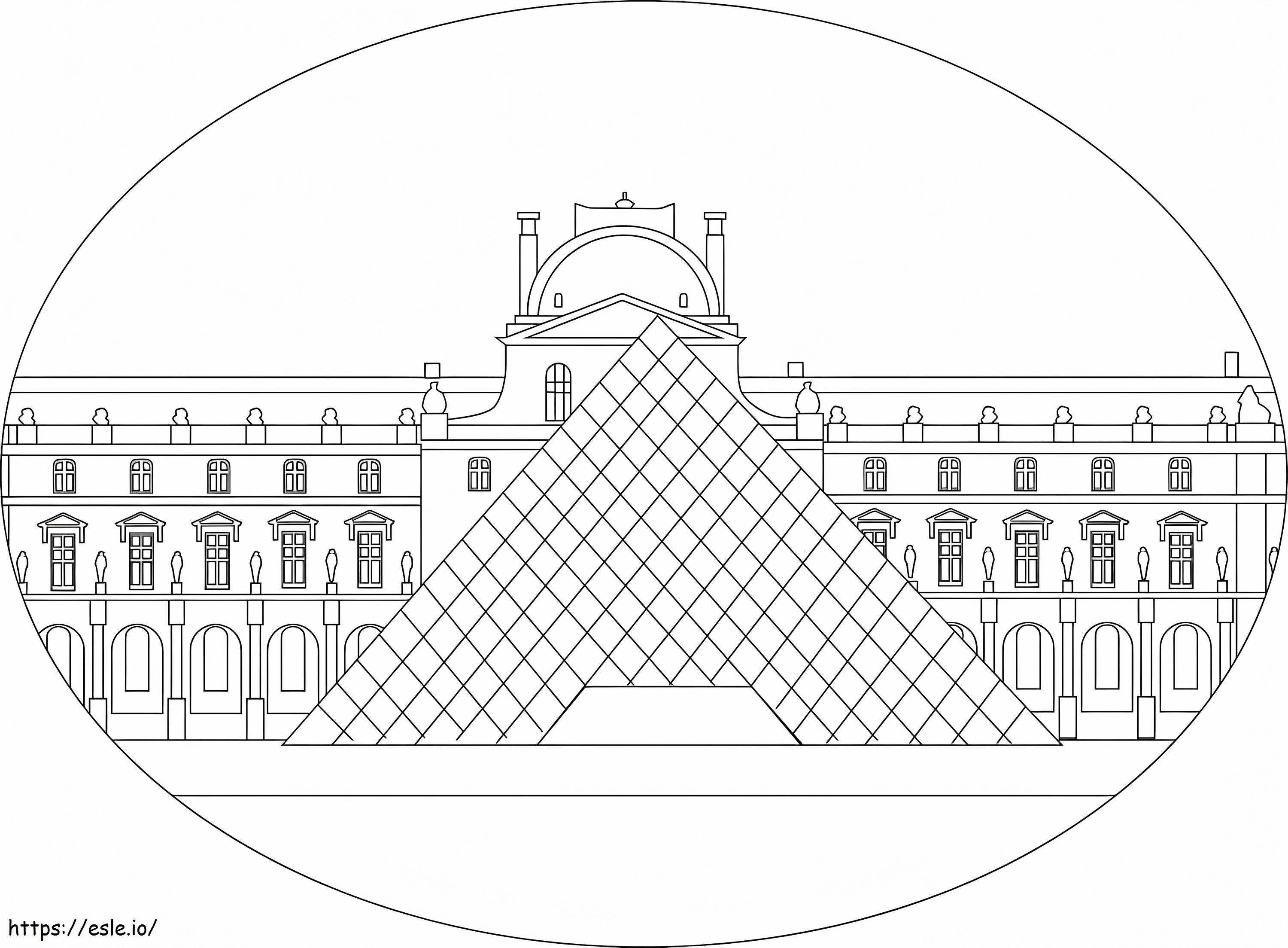 The Louvre Museum coloring page