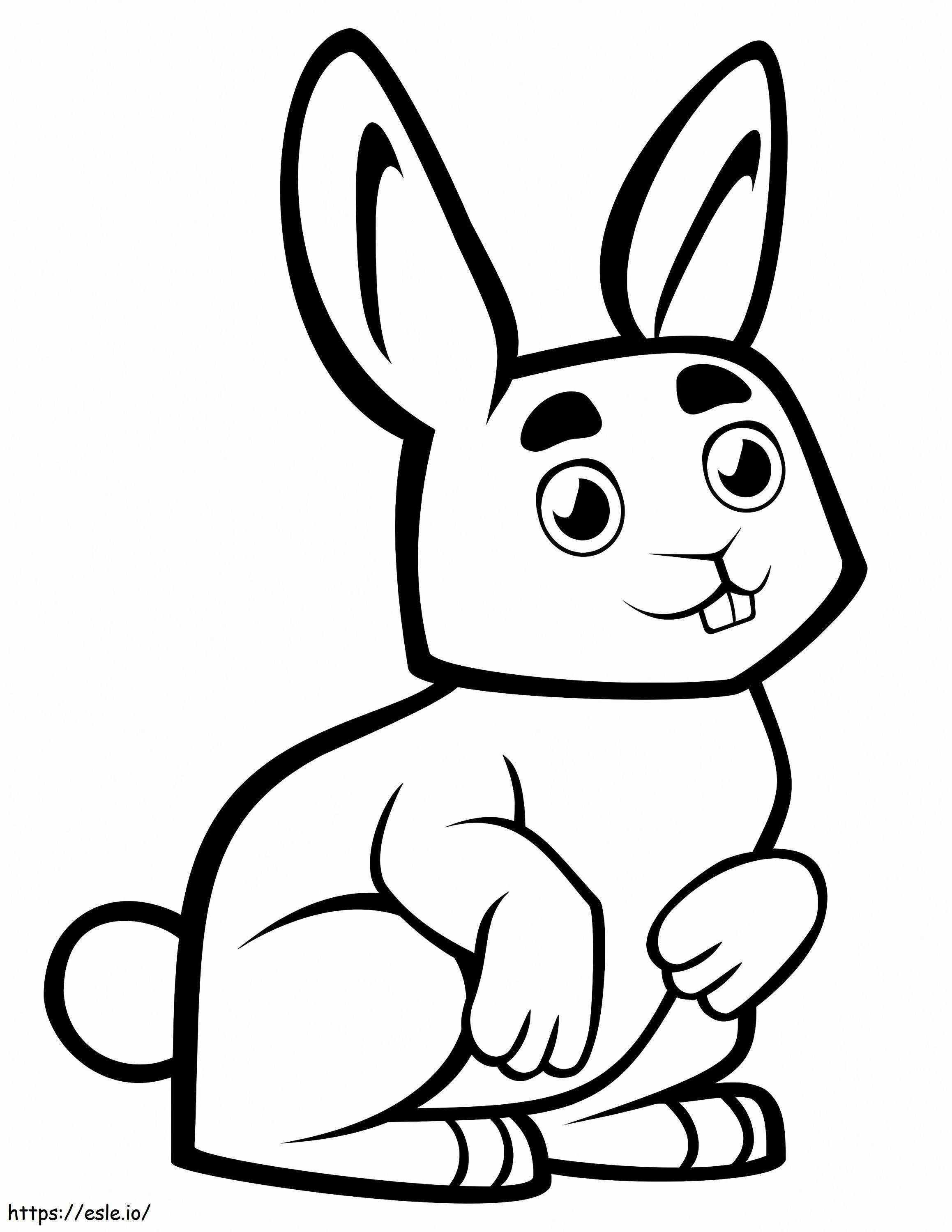 Cute Little Rabbit Cartoon Style coloring page
