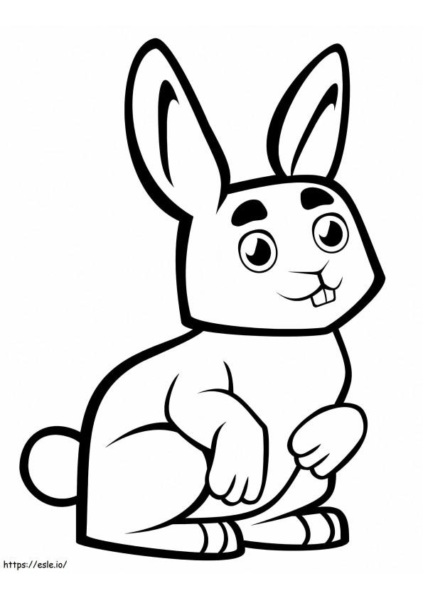 Cute Little Rabbit Cartoon Style coloring page