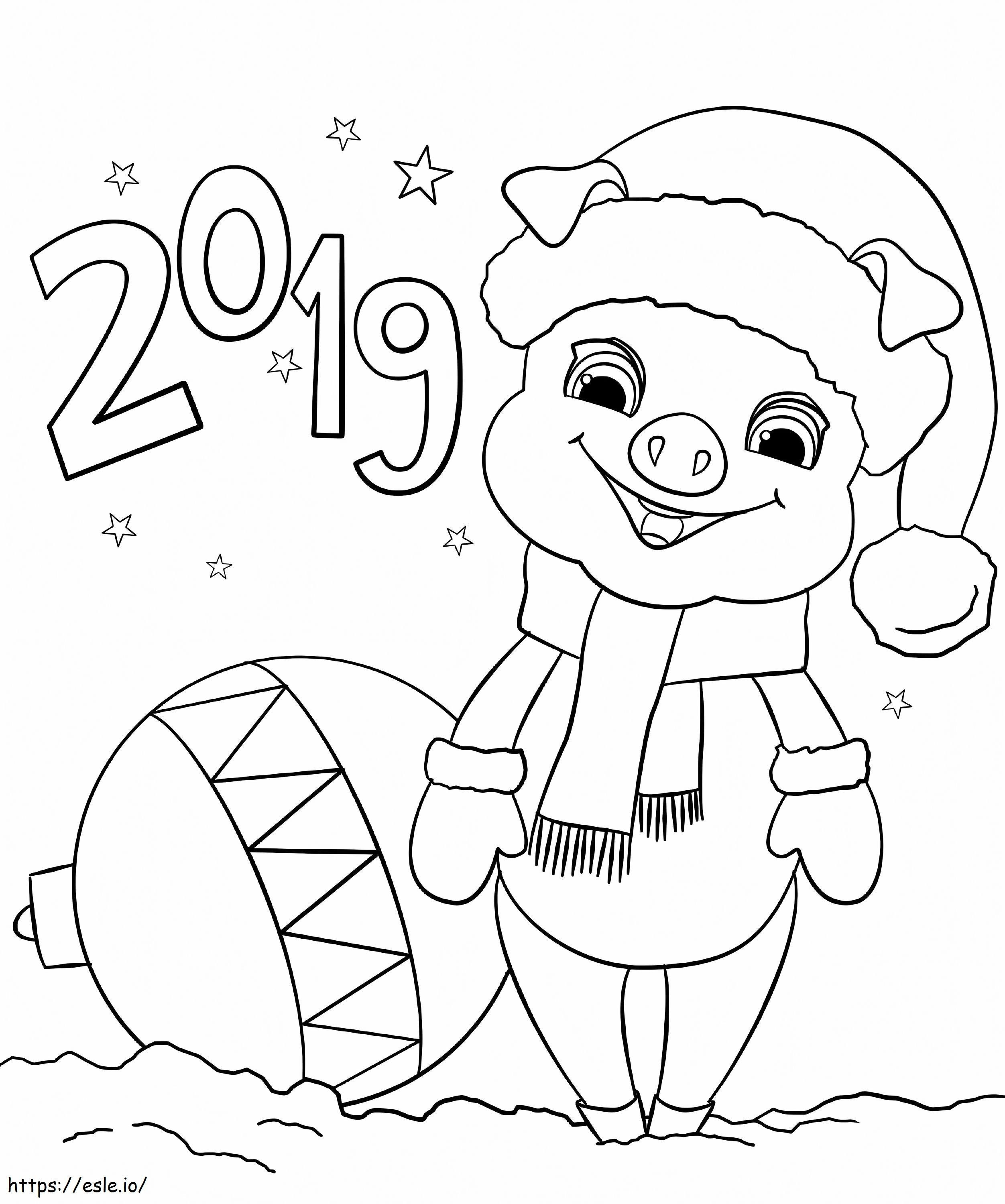 1546402696 2019 Happy New Year coloring page