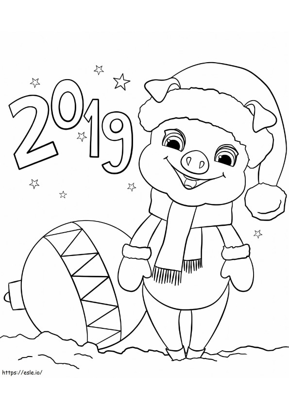 1546402696 2019 Feliz Ano Novo para colorir