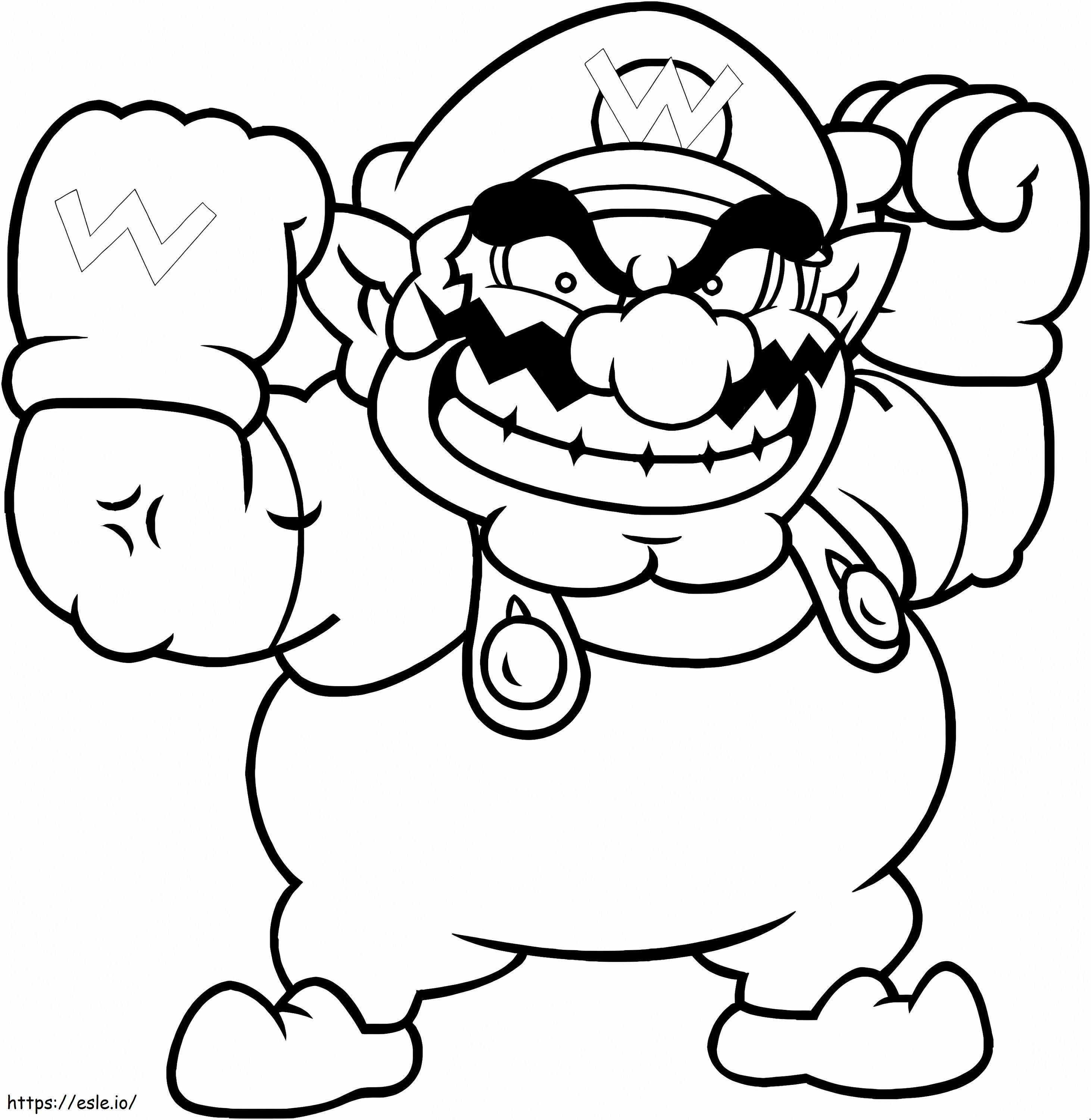 Wario z Super Mario kolorowanka