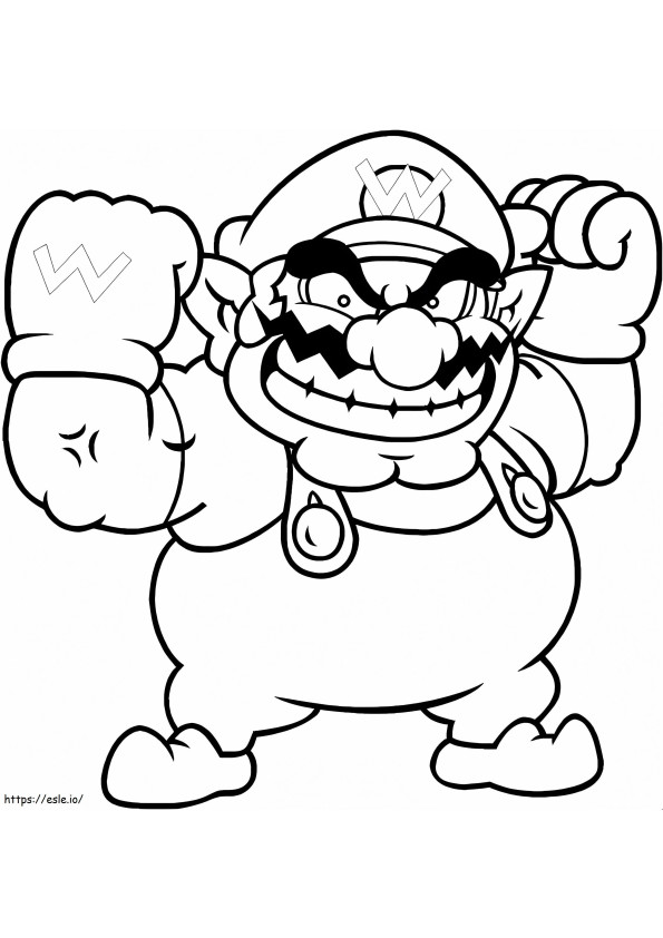 Wario From Super Mario coloring page
